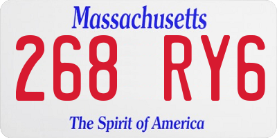 MA license plate 268RY6