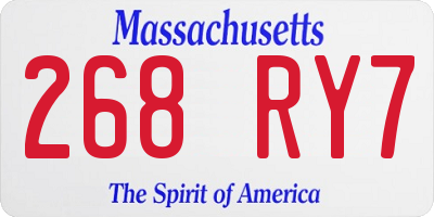MA license plate 268RY7