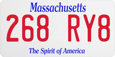 MA license plate 268RY8
