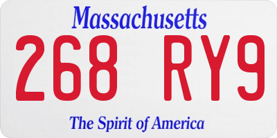 MA license plate 268RY9