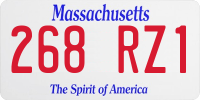 MA license plate 268RZ1