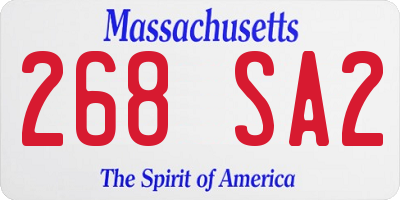 MA license plate 268SA2