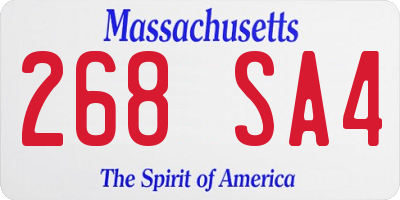 MA license plate 268SA4