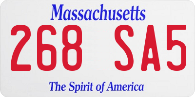 MA license plate 268SA5
