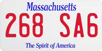 MA license plate 268SA6