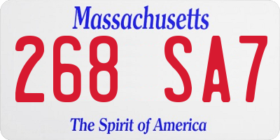 MA license plate 268SA7