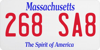 MA license plate 268SA8