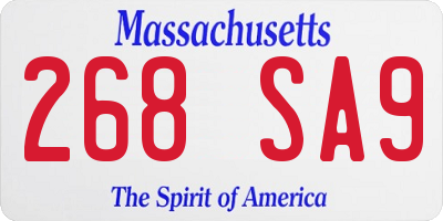 MA license plate 268SA9