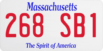 MA license plate 268SB1