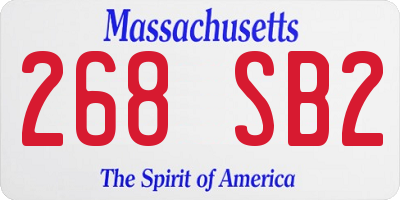 MA license plate 268SB2