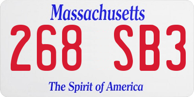 MA license plate 268SB3