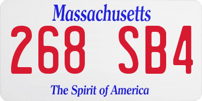 MA license plate 268SB4
