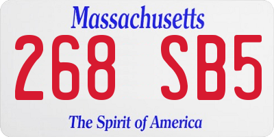 MA license plate 268SB5