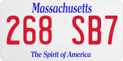 MA license plate 268SB7