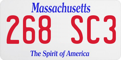MA license plate 268SC3
