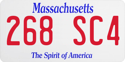 MA license plate 268SC4