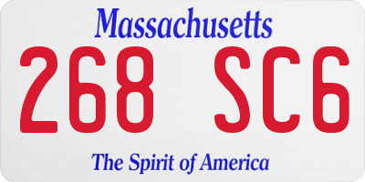 MA license plate 268SC6