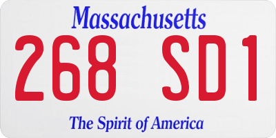 MA license plate 268SD1