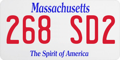 MA license plate 268SD2