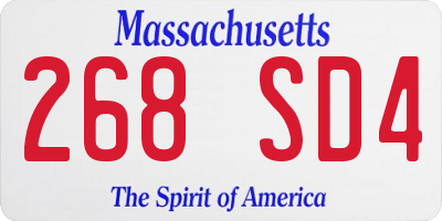 MA license plate 268SD4