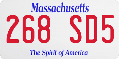 MA license plate 268SD5
