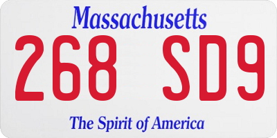 MA license plate 268SD9