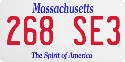 MA license plate 268SE3