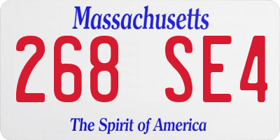 MA license plate 268SE4