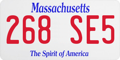 MA license plate 268SE5