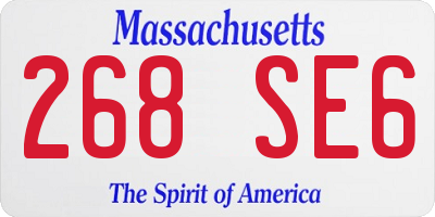 MA license plate 268SE6