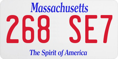 MA license plate 268SE7