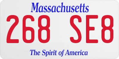 MA license plate 268SE8