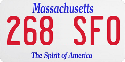 MA license plate 268SF0