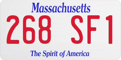 MA license plate 268SF1