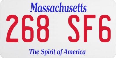 MA license plate 268SF6