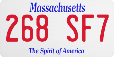 MA license plate 268SF7