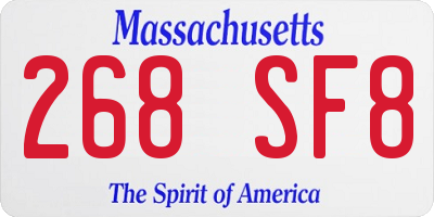 MA license plate 268SF8