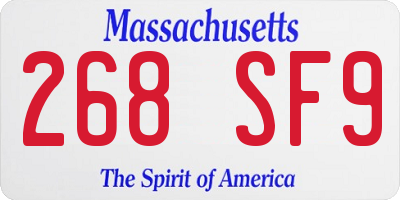MA license plate 268SF9
