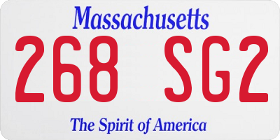 MA license plate 268SG2