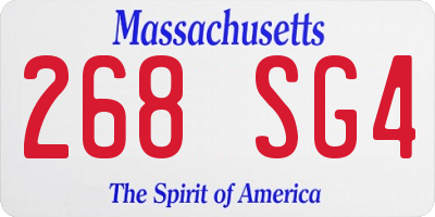 MA license plate 268SG4