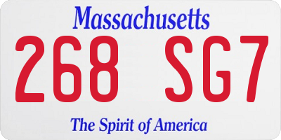 MA license plate 268SG7