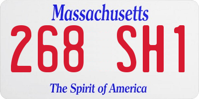 MA license plate 268SH1