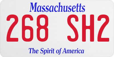 MA license plate 268SH2