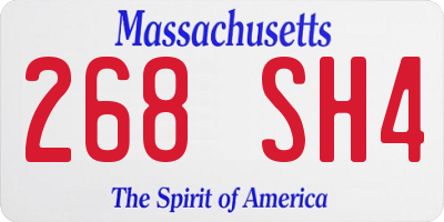MA license plate 268SH4