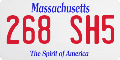 MA license plate 268SH5