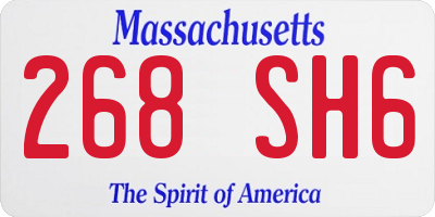 MA license plate 268SH6