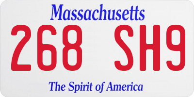 MA license plate 268SH9