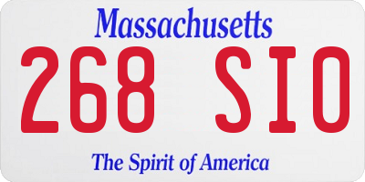 MA license plate 268SI0