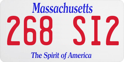 MA license plate 268SI2