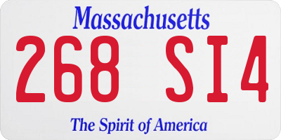 MA license plate 268SI4